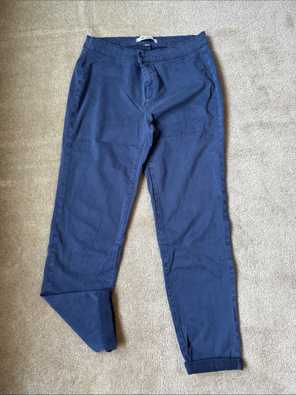 LILA RYAN Navy Blue Women's Cropped Chino Pants Size 8
